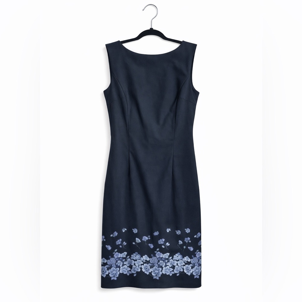 CDC Caren Desiree Company Sz 4 Women's Black Sheath Dress Sparkly Floral Dress - Picture 1 of 2